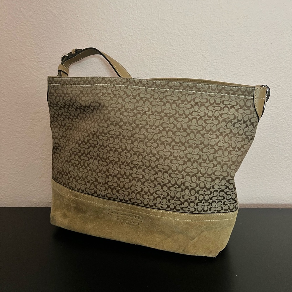 Coach — Canvas & Suede Handbag (like new!)